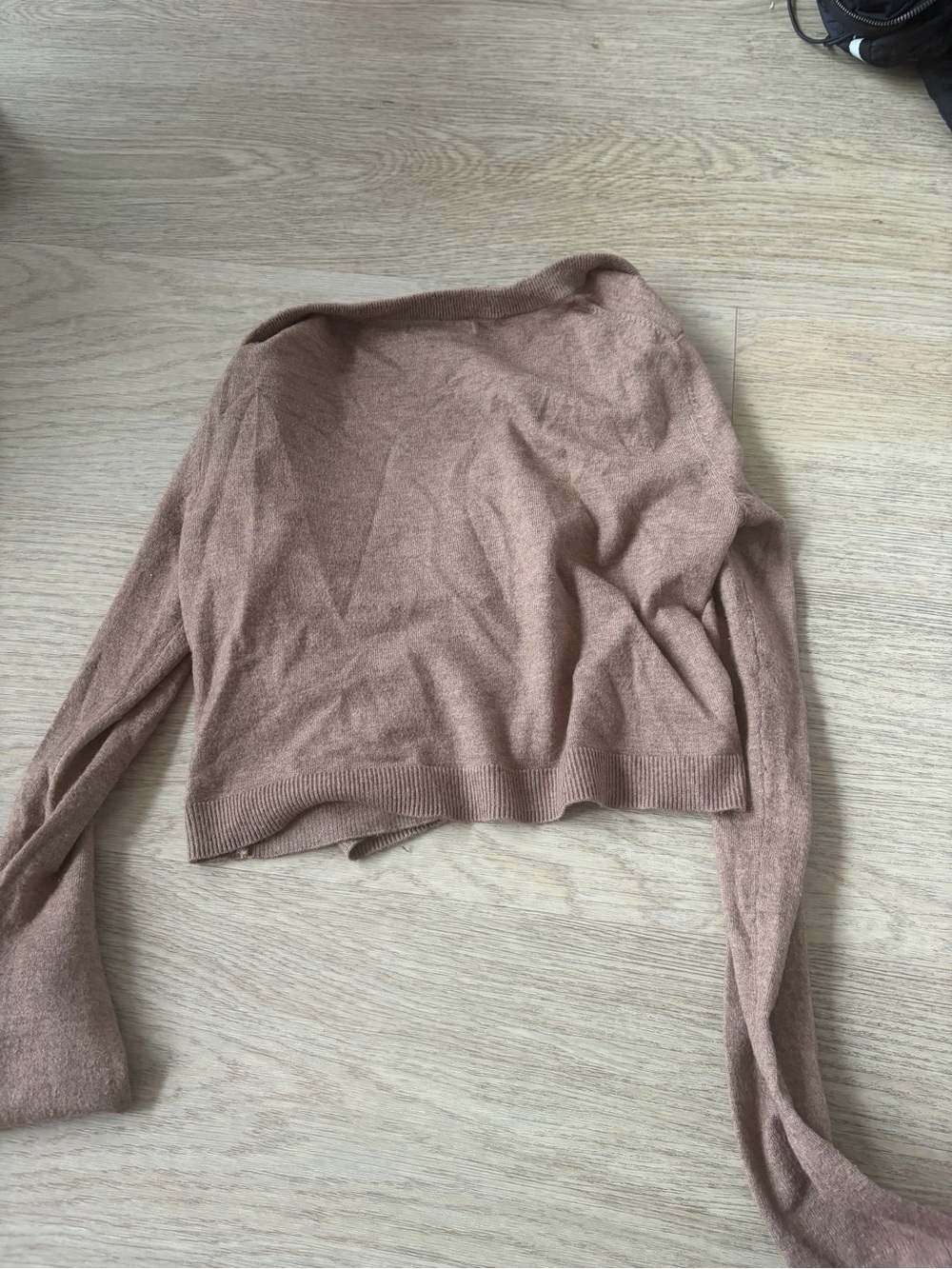 American Eagle Outfitters Cropped Button-Up Cardigan - Taupe Brown - Picture 2 of 2